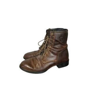 Ariat Heritage Lacer Leather Boots Men’s 10 D Brown Cowboy Western Work ATS Tech